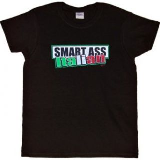 WOMENS T SHIRT  BLACK   LARGE   Smart Ass Italian   Funny
