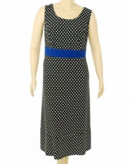Le Bos Dotted Sleeveless Dress Blue/Black 22 Clothing