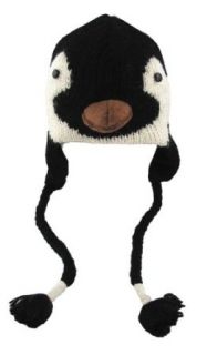 DeLux Baby Penguin Face Wool Pilot Animal Cap/Hat with Ear