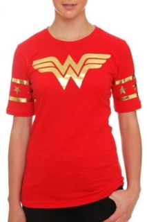 DC Comics Wonder Woman Gold Foil Hockey Girls T Shirt