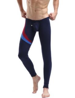 Mens Long John Thermal Underwear Pants Navy 6028 Clothing