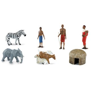 Plastic Miniatures In Toobs African Village