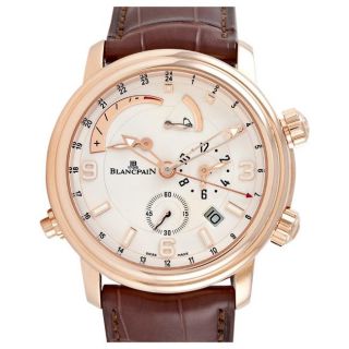 Blancpain Leman Mens Rose Gold GMT Automatic Watch