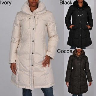DKNY Womens Quilted Down filled Walking Coat