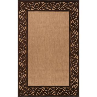 Garden View Tan and Brown Olefin Rug (75 x 106)