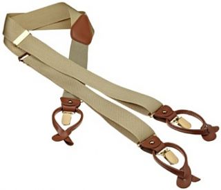 Geoffrey Beene Mens Basket Weave Solid Brass Suspender