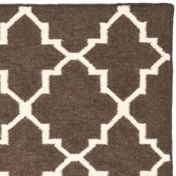 Morocco Light Brown/ Ivory Dhurrie Wool Rug (4 x 6)