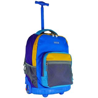 World Neon Blue 18 inch Rolling Backpack