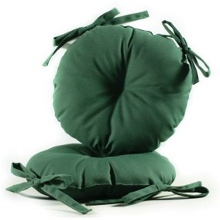 Green 17 inch Round Indoor Outdoor Bistro Chair Cushion (Set of 2