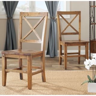Classical Chester Maple X back Side Chairs (Set of 2)