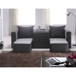 Duplex 3 seat Black/ Charcoal Versatile Foam Sofa