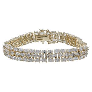 Ultimate CZ 14k Yellow Gold Overlay Clear Cubic Zirconia Tennis