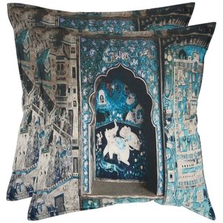 Adari 20 inch Turquoise/ Grey Decorative Pillows (Set of 2