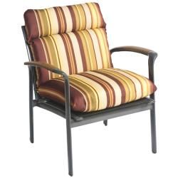Bella Polyester All weather Outdoor Brown Stripe Patio Club Chair