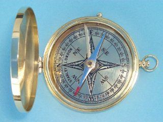Polished Large Brass Pocket Compass