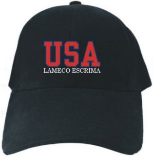 Caps Black  Usa Lameco Escrima Athletic Embroidery