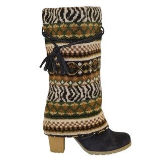 Muk Luks Womens Animal Knit Boots