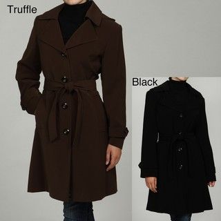 Gallery Womens Belted Trench Coat