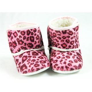 Pink Leopard Infant Girls Crib Boots