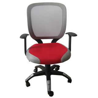 Foust Contemporary Red/ Grey Mesh Task Chair