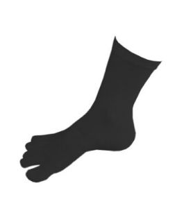Premium Black Crew Length Toe Socks Clothing