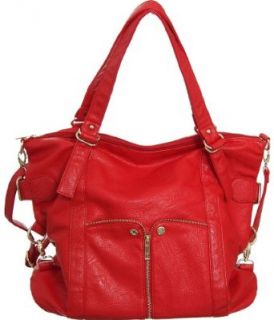 Bright Red Large Waverly Cross body Convertible Tote