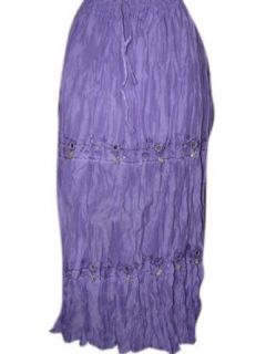 Womens Skirt Purple Mirror Embroidered Skirt Bohemian Maxi