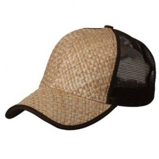 Straw Trucker Cap Natural Brown W40S62D Clothing