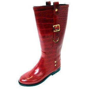 Glossy Fashion Riding Rain Boots Henry Ferrera NY Scoop Sizes 6 11