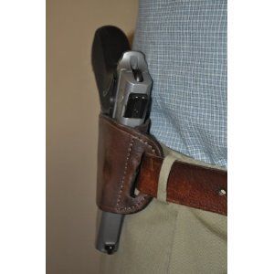 Brown Leather Belt slide Gun Holster for Taurus 24/7, PT