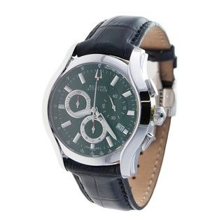 Bulova Accutron Mens Stratford Collection Leather Band Chrono Watch