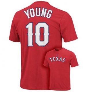 Texas Rangers Michael Young Name and Number Red T Shirt