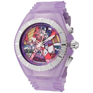 TechnoMarine Womens Cruise Britto Purple Silicon Chrono Diamond Watch