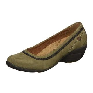 Hush Puppies Womens Incite Leather Wedge Slip ons
