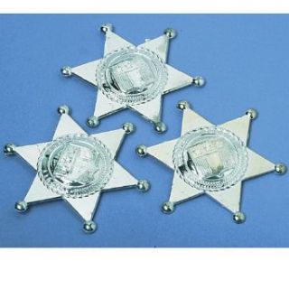 Silver Sheriff Badges (12 count) Clothing