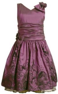 Bonnie Jean Girls 7 16 Irridescent Tafetta Dress,Purple,7