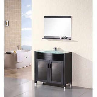 Design Element Contemporary Bathroom Vanity with Waterfall Faucet