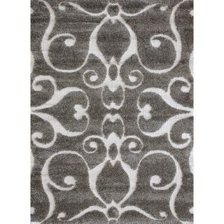 Jullian Charcoal Grey/Brown Shag Rug (310 x 57)