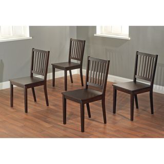 Slat Espresso Rubberwood Dining Chairs (Set of 4)