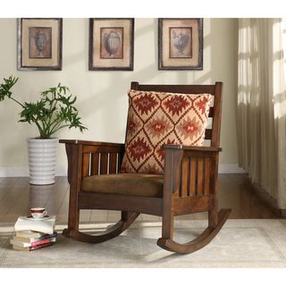 Rosewood Dark Oak Rocking Accent Chair