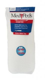 MediPeds Extra Wide Top Diabetic Crew Socks Clothing