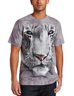 The Mountain Mens White Tiger Face Shirt Clothing