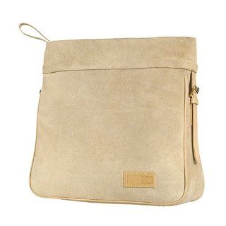Figs Suede Cream Color Handbag with leather trims and strap Shoes