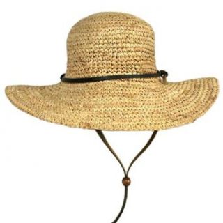 Natural Tan 4 Wide Brim Floppy Sun Hat W/Chin Cord