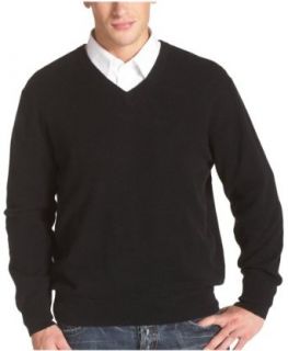 Choix Des Sportifs Mens V Neck Cashmere Sweater, Black