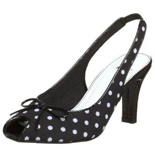 LifeStride Womens Channing Dress Shoe,Black/White Dots,6.5 N Shoes