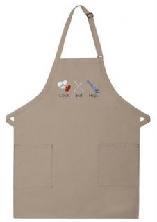 Style ECN230 Mens Two Patch Pocket Embroidered Apron Eat