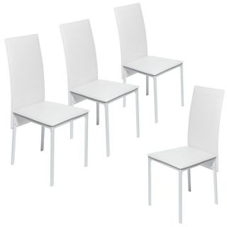 Lot de 4 chaises LINDSAY blanches PVC   Achat / Vente ASPIRATEUR 4
