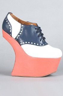 Hop Shoe in Navy and White,Shoes for Women, 8,White & Navy Shoes