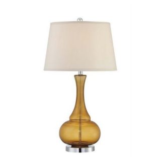 Amber Glow Contemporary Yellow Tinted Glass Table Lamp